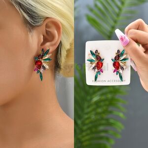 Multicolor Rhinestone wings earrings